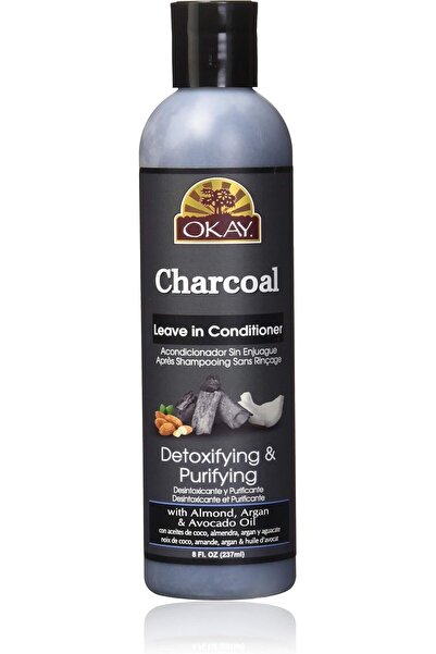 Okay بلسم يُترك على الشعر لإزالة السموم وتنقية الشعر بالفحم، 8 أونصات