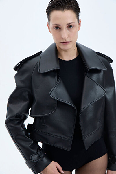 GIAMIE JUNO BIKER DERİ CEKET SİYAH