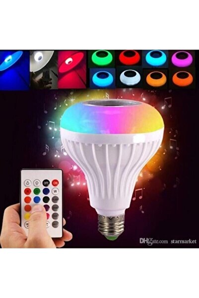 Yıldızan Peristorex Bluetoothlu Led Ampul Hoparlör Mp3çalar Renkli Led Disko ...