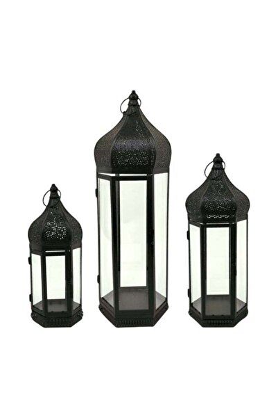 AZOZ MERCHLY مجموعة فوانيس رمضانية أنيقة مكونة من 3 قطع