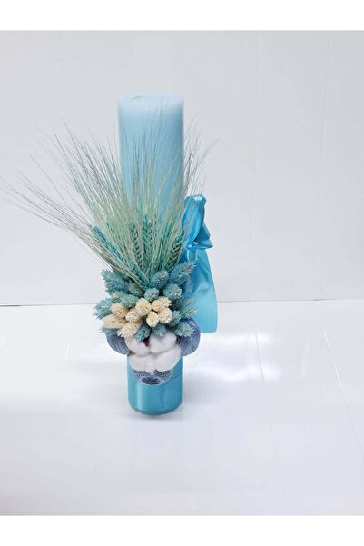 OBSIDION Lumanare botez COLORATA - albastru deschis