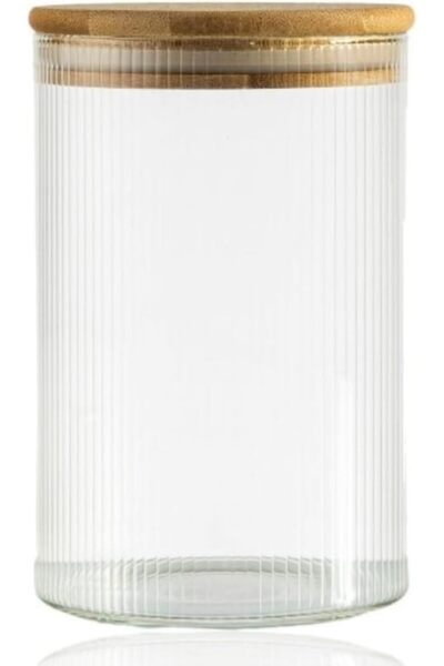 Yıldızan Esnshop Bamboo Lid, Glass Jar, Square Jar, 200 ml Jar, Leak-Proof Li...