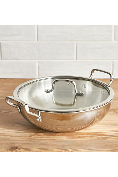 Generic Argent Tripro Tri-Ply Stainless Steel Induction Base Kadai - 28 cm