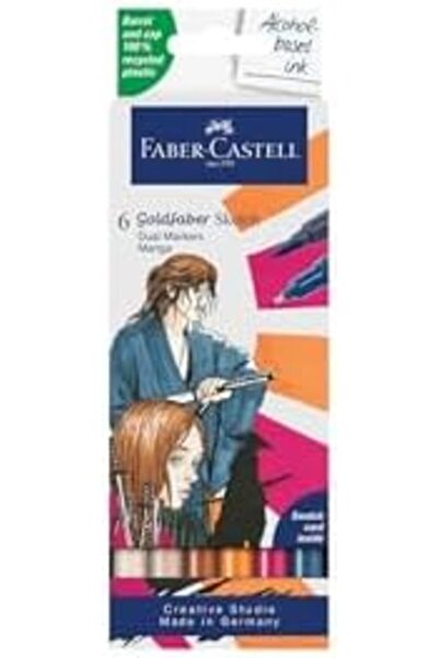 Nacario Nrcrioshop Gofa Manga Marker Set, 6-Piece, Dual Tip, 0.6 mm Fineliner...