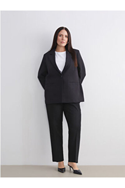 LC Waikiki M1 Season Black Loose Fit Women's Pleated Pants