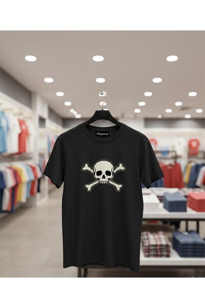playwear PLAY WEAR Tricou unisex cu imprimeu SKELETON HAZARD V8, cu decolteu ...
