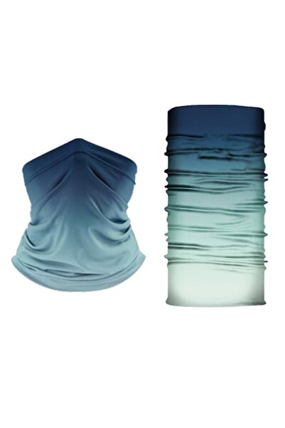 OEM Unisex multifunctional bandana, azure blue, elastic material, 100% polyester