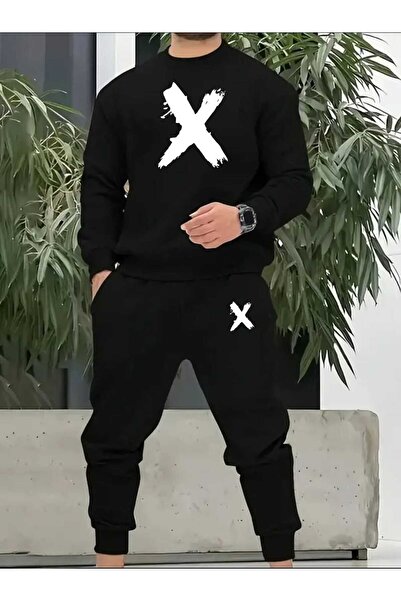 tkn your style Men's Alt Top Team X Print Design Crew Neck Sweatshirt