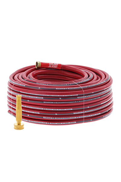 ALAYED Water and garden hose - red with a gray stripe - 25 meters - 1/2 inch ...