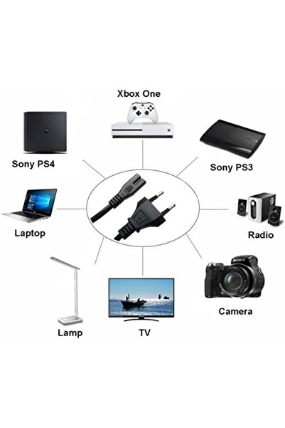 Storesellm PX-TEYP15 1.5 Metre Teyip power Kablo, PS5, PS4, PS3, XBox Serisi C7 Euro Güç Kablosu 11