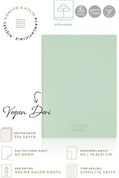 Yıldızan esnshop دفتر جيب بغطاء مرن A5 كريمي 128 يو بي. خطوط مخططة 1209132