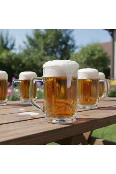 Nacario Nrcrioshop Odi̇ Home 2 Pieces Medium Size Glass Cup with Handle 480 m...