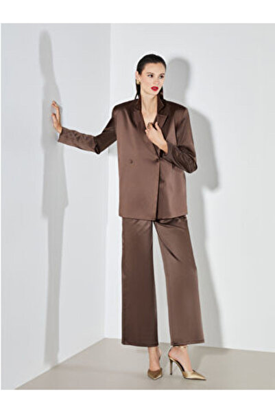 LC Waikiki M1 Season Brown Loose Fit Wide Leg Women's Trousers