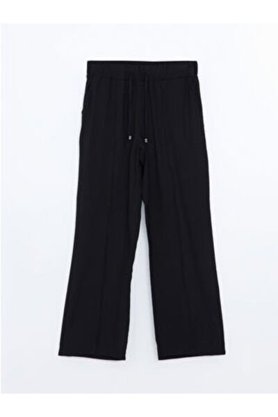 LC Waikiki Artı-Store Women's Trousers with Elastic Waist and Adjustable Ties...