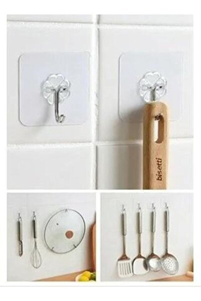 Nacario Nrcrioshop Self-Adhesive Transparent Hanger Set of 5 Bathroom Kitchen...