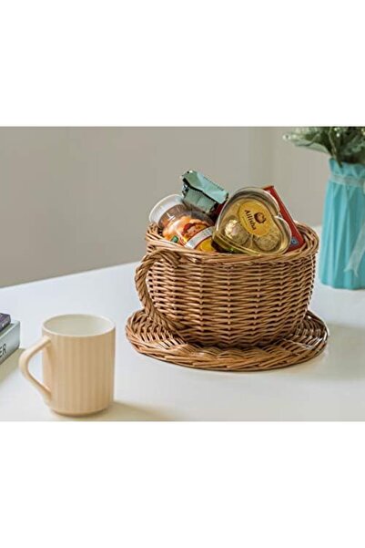 Nacario Nrcrioshop Vintiquewise Wicker Plate Coffee Cup Decorative Gift Baske...