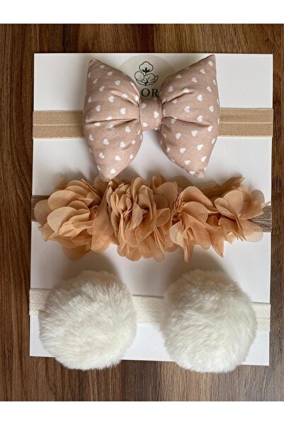 GLORY BABY 3-Piece Baby Bandana Set Bowknot- Pompom- Flower