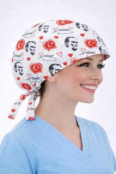 Dr. Mitra Cerrahi Bone Medikal Doktor Hemşire Hastane Bonesi Unisex -Beyaz At...