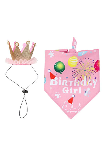 PisiMall Set aniversare animale de companie, eșarfă și pălărie