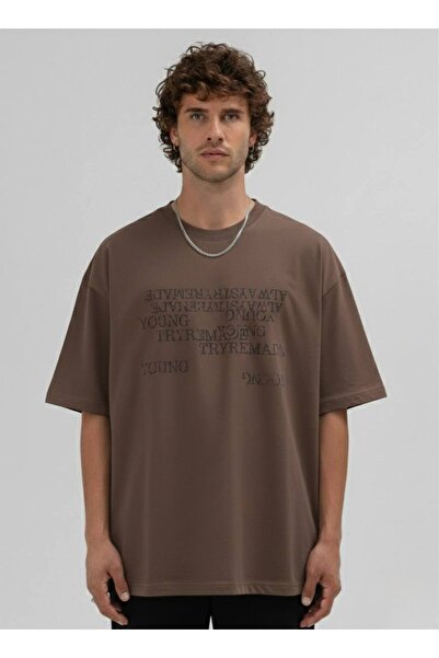 STOCX Men's Crew Neck Printed Oversize Short Sleeve T-Shirt