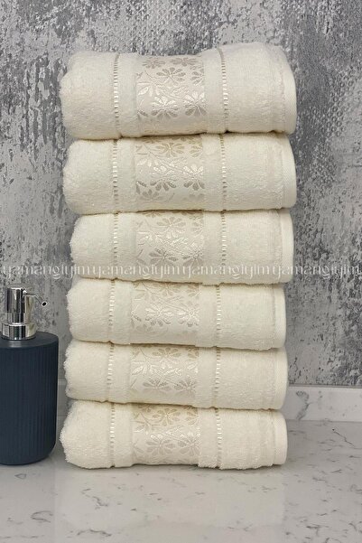 Özdilek Blossom ručnik za ruke i lice, 6 komada - krem