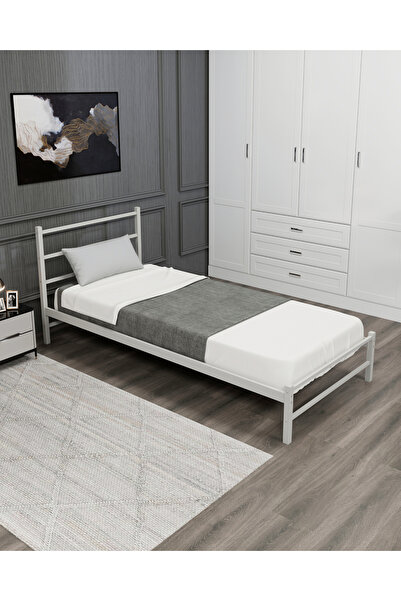 UmkaHome LUXORA 90x190 Metal Karyola – İş Gri | Modern & Dayanıklı Tasarım