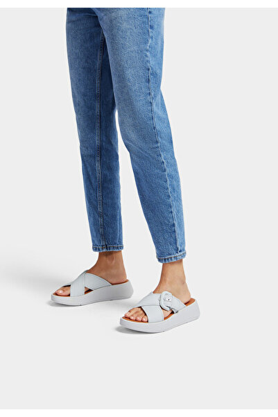 Fitflop F-MODE BUCKLE CANVAS FLATFORM CROSS SLIDES