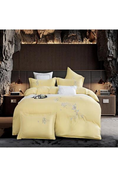 OEM Luxury Double Bed Linen with Elegant Embroidery, 4-Piece Set