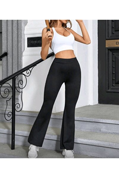 MRDN MODA سروال ضيق عالي الخصر من إسباليوال باكا يساعد على تحسين شكل الجسم