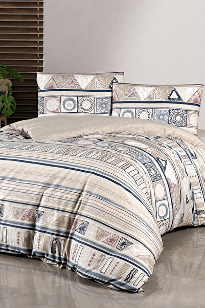 First Choice Bohem %100 Pamuk Çift Kişilik Nevresim Takımı - Lastikli Çarşaf