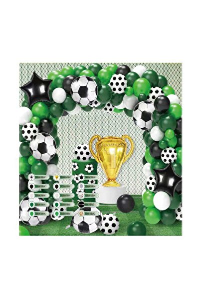 MP Mirific Party Set of 193 Balloons, Football Theme, Green and Black