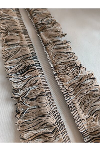 ULUPAMİR Brown White Black Fringed Edge Tassel Ribbon