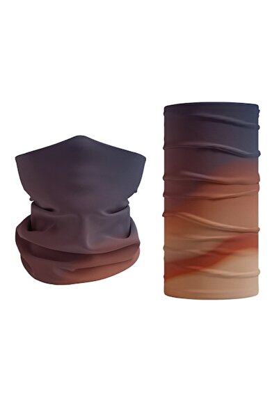 OEM Unisex multifunctional bandana, elastic material, gradient brown, 100% po...