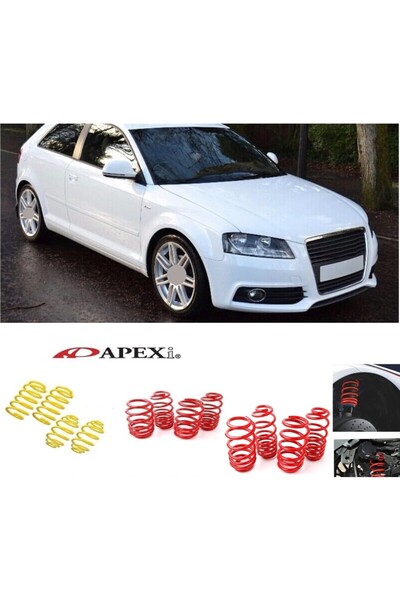 audi a3 (2003-2012) 8p uyumlu apexi 3.5 cm spor yay