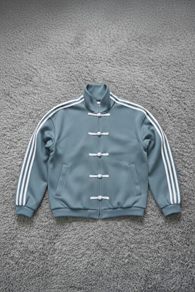 Karakedi Blue Retro Three-Stripe Vintage Y2K Unisex Jacket