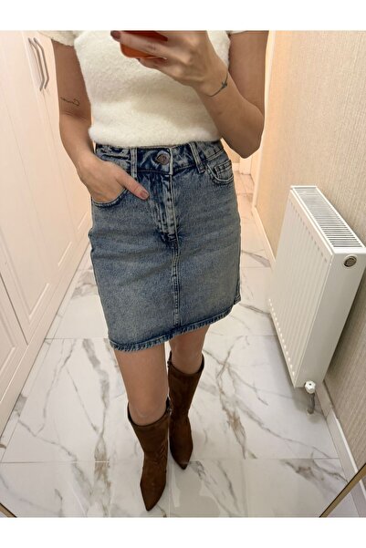GGBOTİQUE Kısa Boy Kot Etek