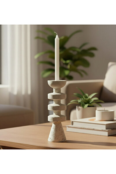 Generic حامل شموع مدبب مزخرف من الراتنج من فريسكو فيلا - 9.3 × 9.3 × 30 سم