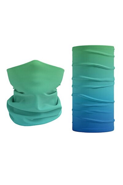 OEM Multifunctional green/blue bandana, elastic material, unisex, 100% polyester