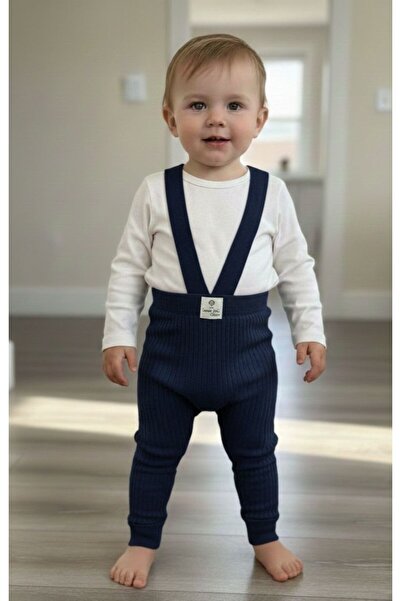 ninnigo Çapraz Askılı Esnek Triko Slopet Tayt Tulum 2-6 Yaş