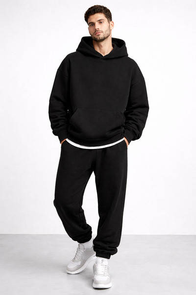 RABTEKS Regular Unisex Basic Plain Thick Fleece Tracksuit Set