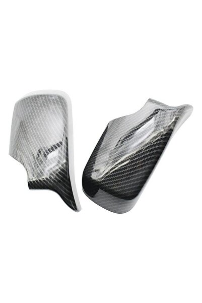 THD Set of 2 M Look Mirror Caps for BMW Series 3 E46 E39, Carbon, Black