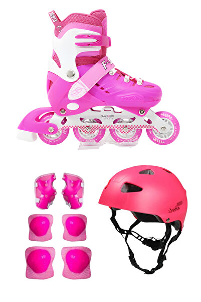 F-Sports Ayarlanabilir Işıklı Alıştırma Pateni ve Kask Dizlik Seti