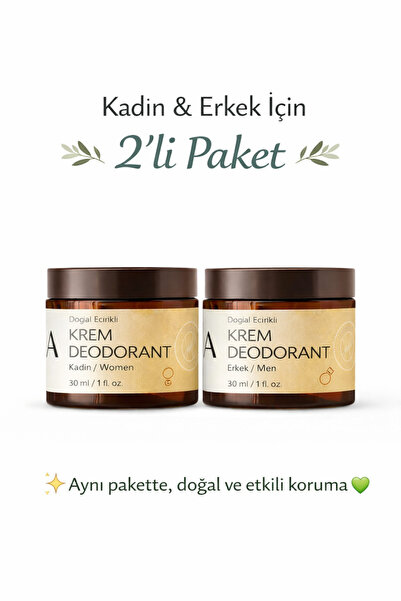 Gaia Organic Doğal Krem Deodorant Kadın-Erkek 2'li Set