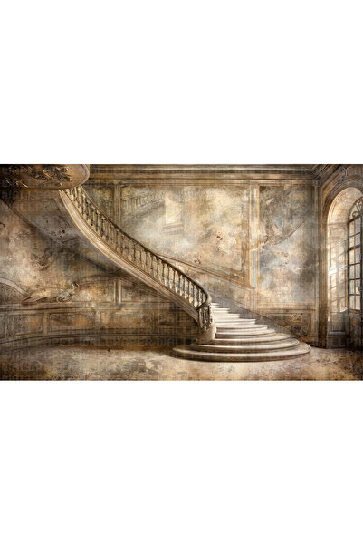 Arterior Wallpaper Eski konak ve merdiven poster duvar kağıdı