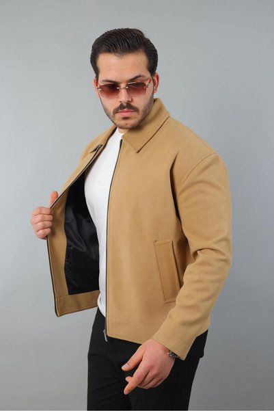 MODAEMAS Men's Seasonal Checked Coat