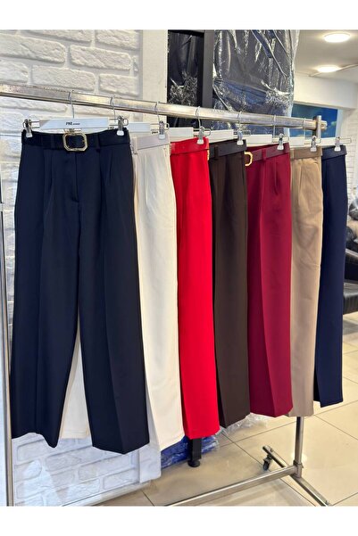 tellevolle Belted Palazzo Fabric Pants