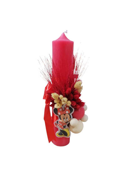 OBSIDION Lumanare botez COLORATA Minnie - rosu