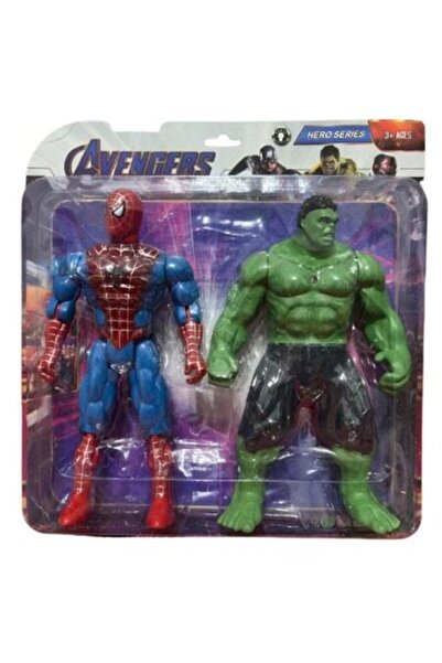 AVENGERS Set de 2 figurine Hulk și Spider-Man, Avengers, cu lumini LED, verde...