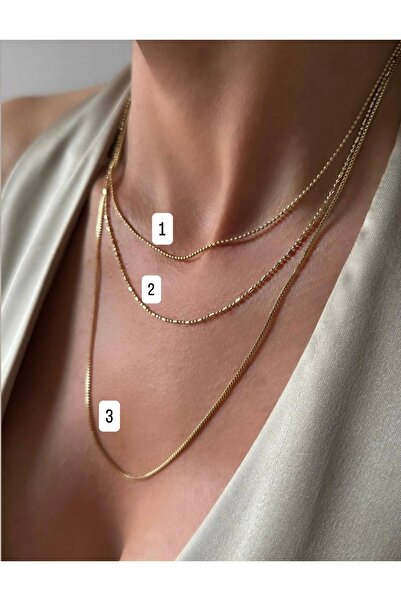 XUPING JEWELRY KUYUMCU SERİ 14K RENGİ 60CM 3NUMARALI ÜRÜN ÇELİK EZME KOLYE