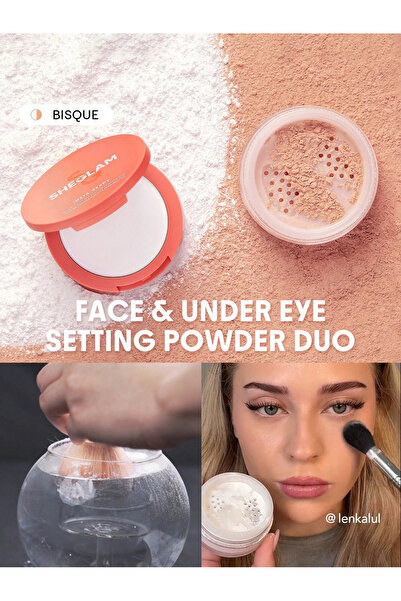 SHEGLAM Insta-Ready Face Powder – Yağ Kontrolü & Göz Altı Aydınlatıcı (BISQUE)